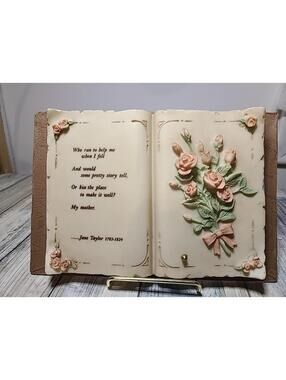 Vintage Ceramic Book Poem From 1783-1824. Button Does Not Work Chipped